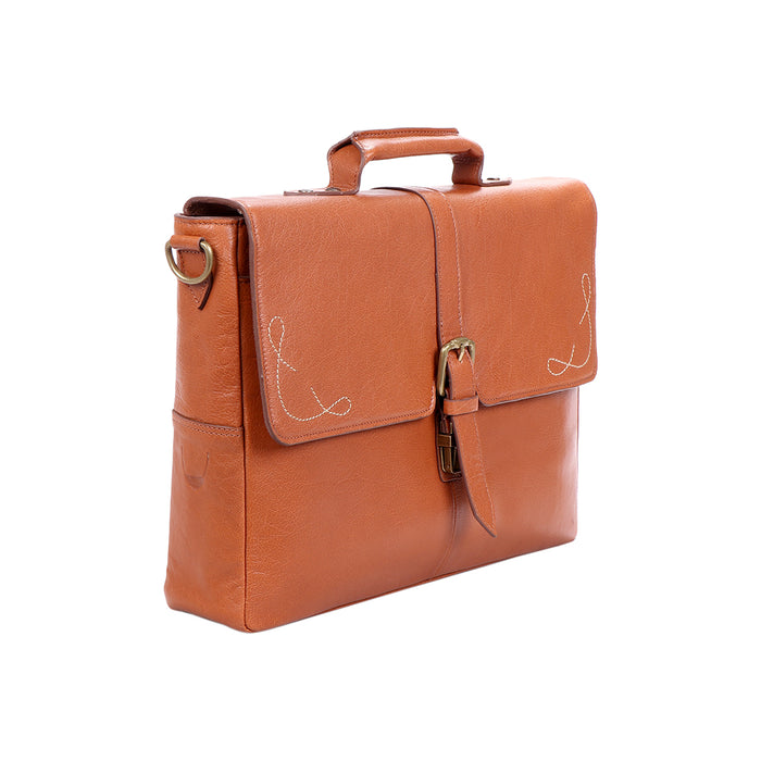 Boulder 02 Tan Leather  Briefcase