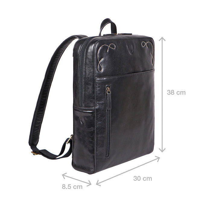 Boulder 03 Black Leather  Backpack