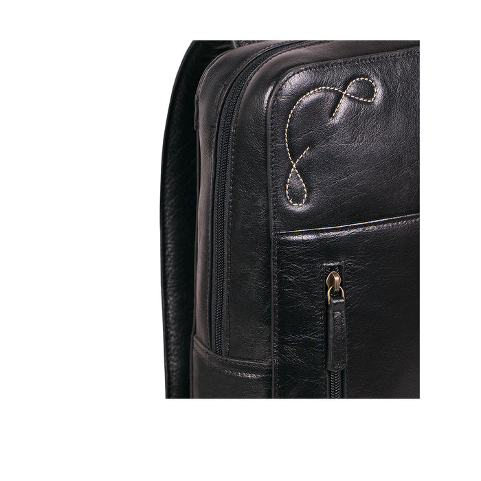 Boulder 03 Black Leather  Backpack