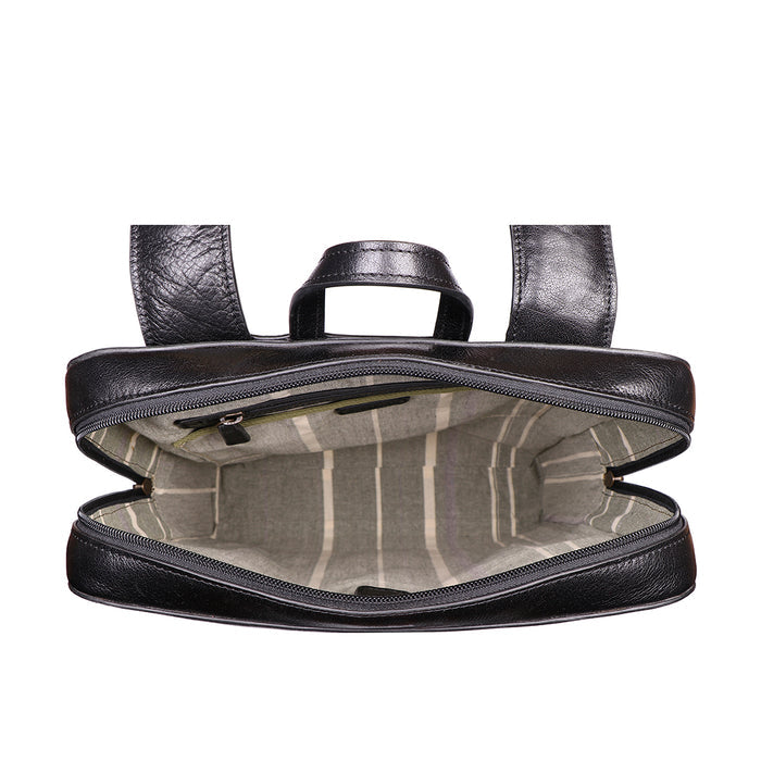 Boulder 03 Black Leather  Backpack