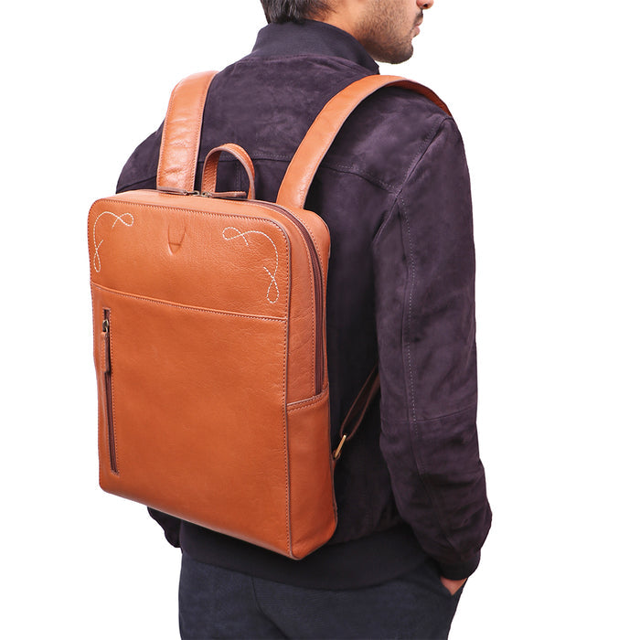 Boulder 03 Tan Leather  Backpack