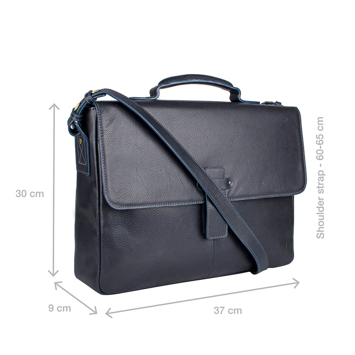 Bowfell 02 Blue Leather  Briefcase