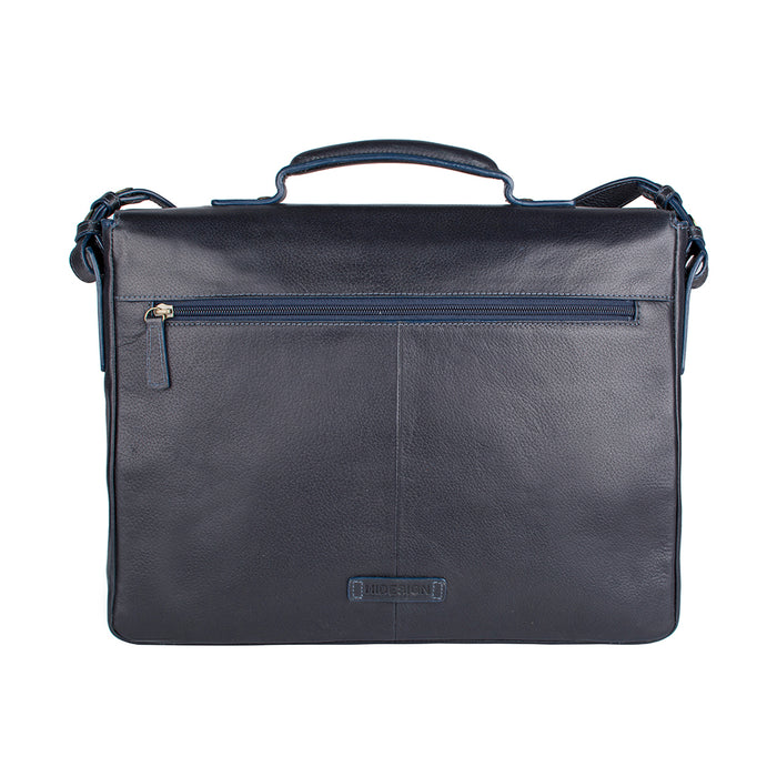 Bowfell 02 Blue Leather  Briefcase