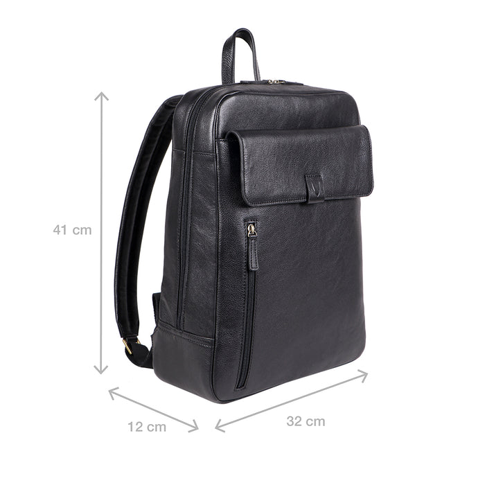 Brick Lane 03 Black Leather  Backpack