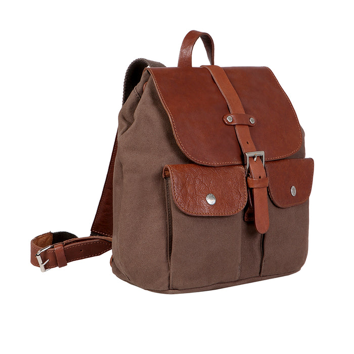 Cappucino 01 Green Leather Backpack