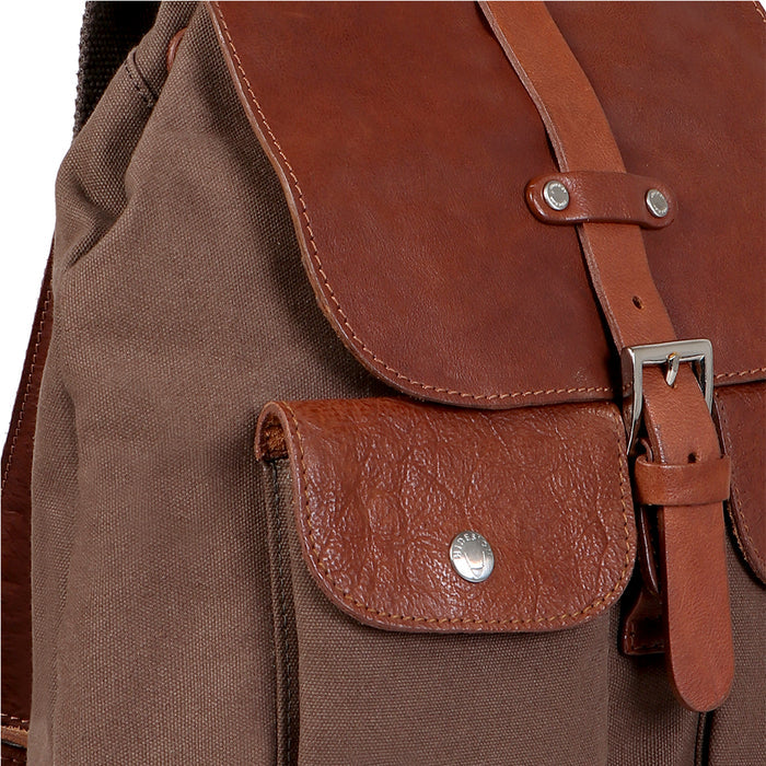 Cappucino 01 Green Leather Backpack