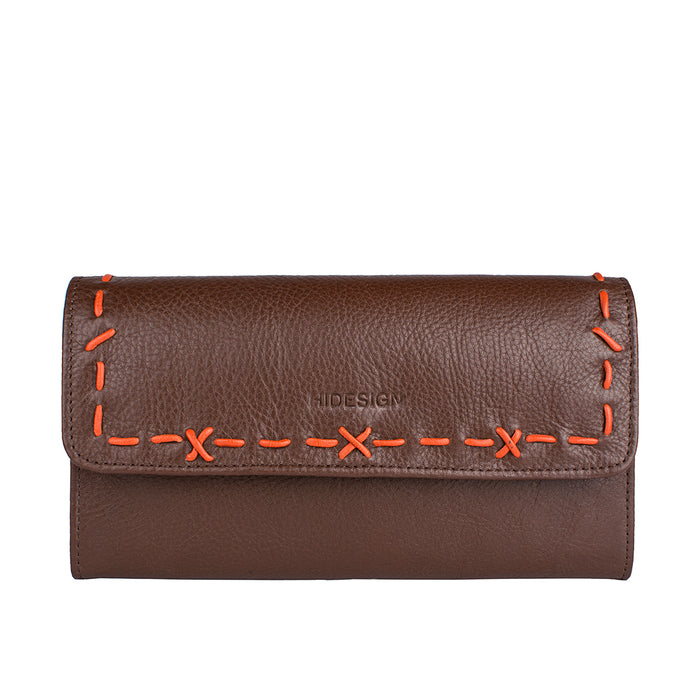 Carrie W2 Brown Leather Zip Around Wallet