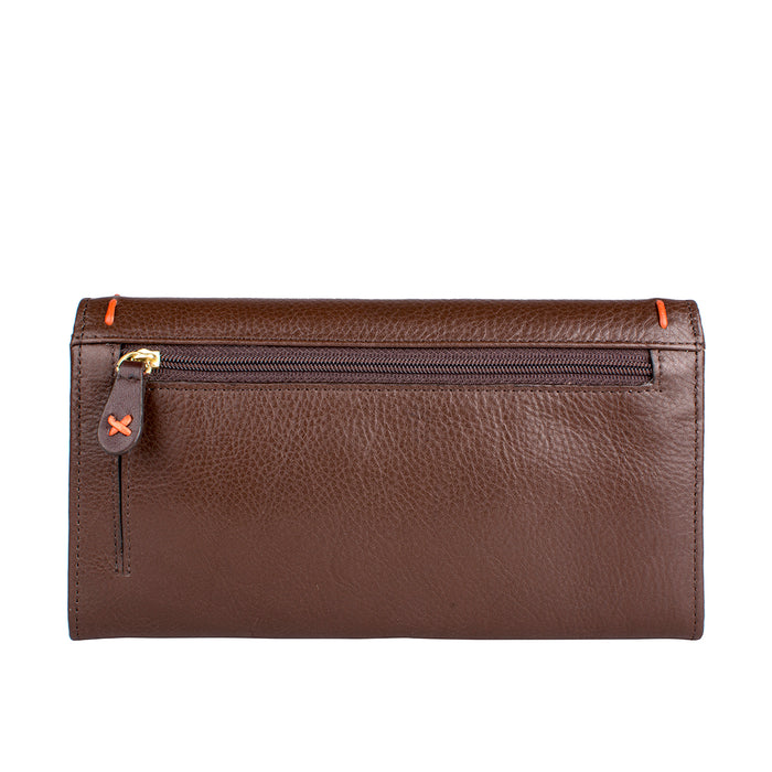 Carrie W2 Brown Leather Zip Around Wallet