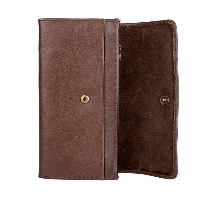 Carrie W2 Brown Leather Zip Around Wallet