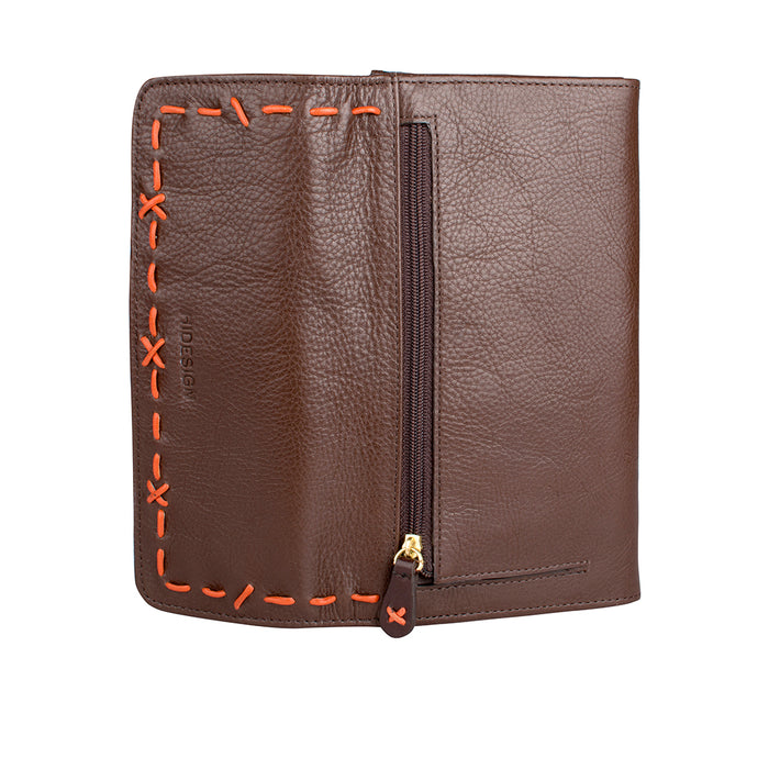 Carrie W2 Brown Leather Zip Around Wallet