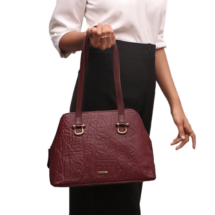 Cera 01 Red Leather Tote Bag