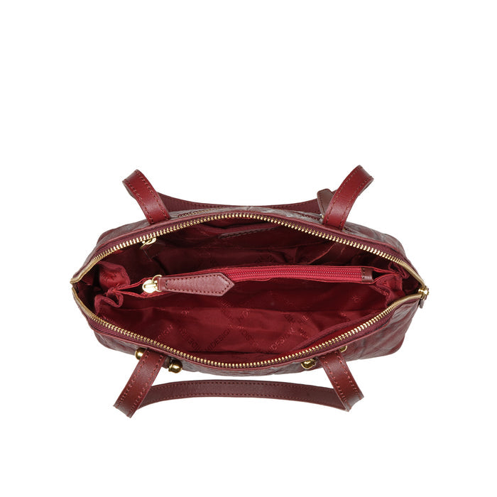 Cera 01 Red Leather Tote Bag