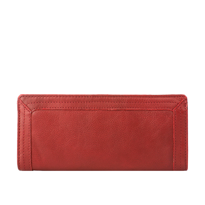 Cerys W1 Red Leather Bi-Fold Wallet