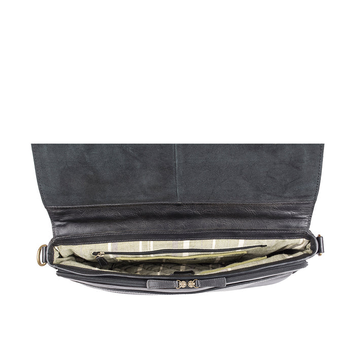 Charles 03 Black Leather  Briefcase