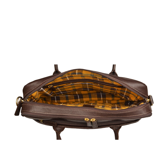 Corvette 01 Brown Leather  Briefcase