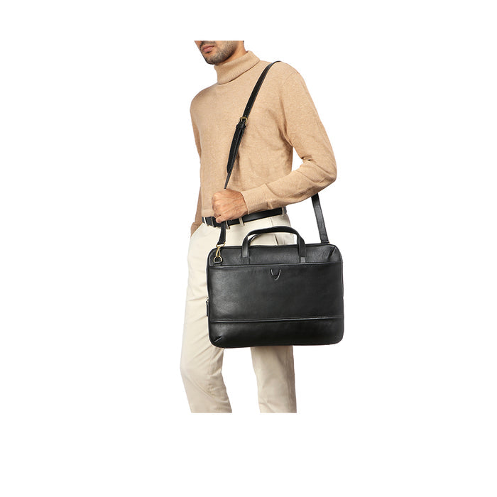 Cougar 01 Black Leather  Briefcase