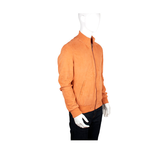 Depp Men's Tan Bomber Style Leather Jacket