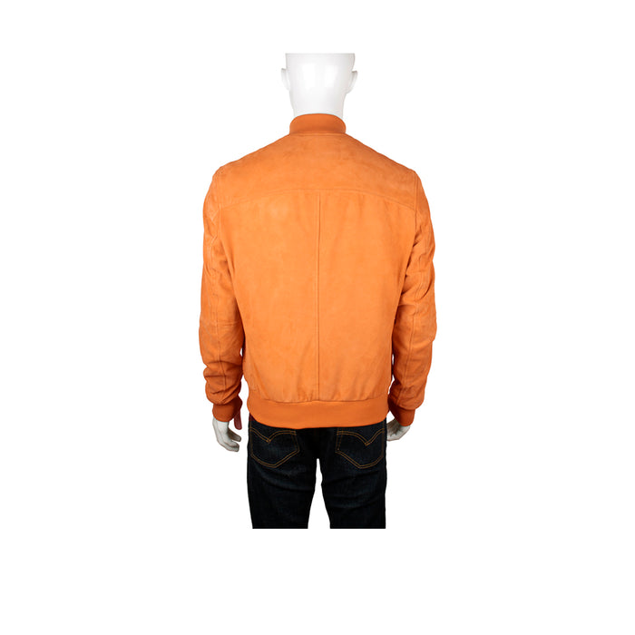 Depp Men's Tan Bomber Style Leather Jacket