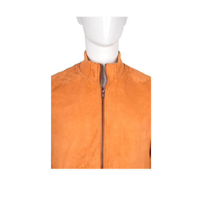 Depp Men's Tan Bomber Style Leather Jacket