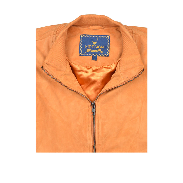 Depp Men's Tan Bomber Style Leather Jacket