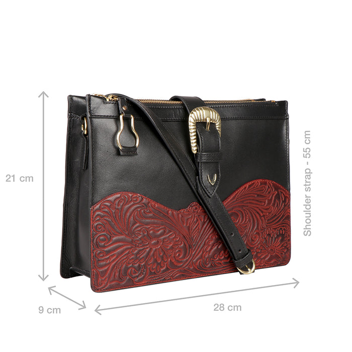 Desert Wind 02 Black Leather Crossbody