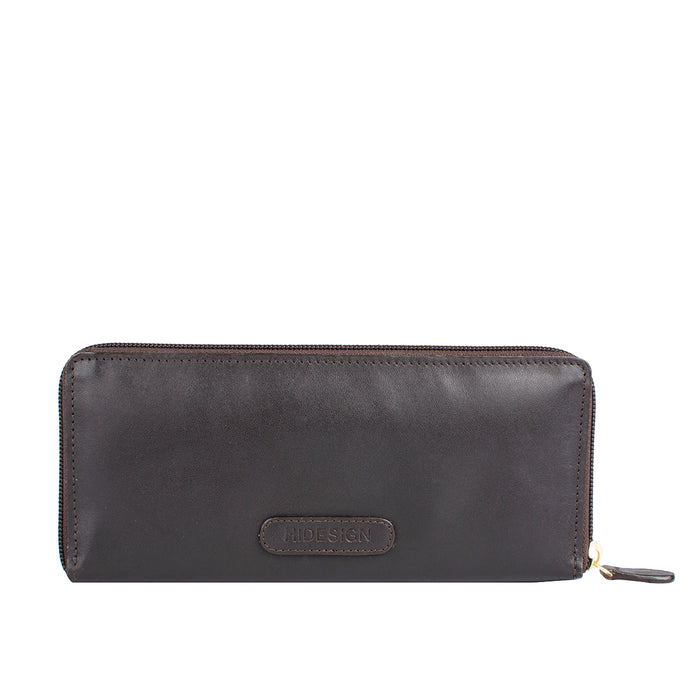 Diadema W2 Brown Leather Double Zip Around Wallet