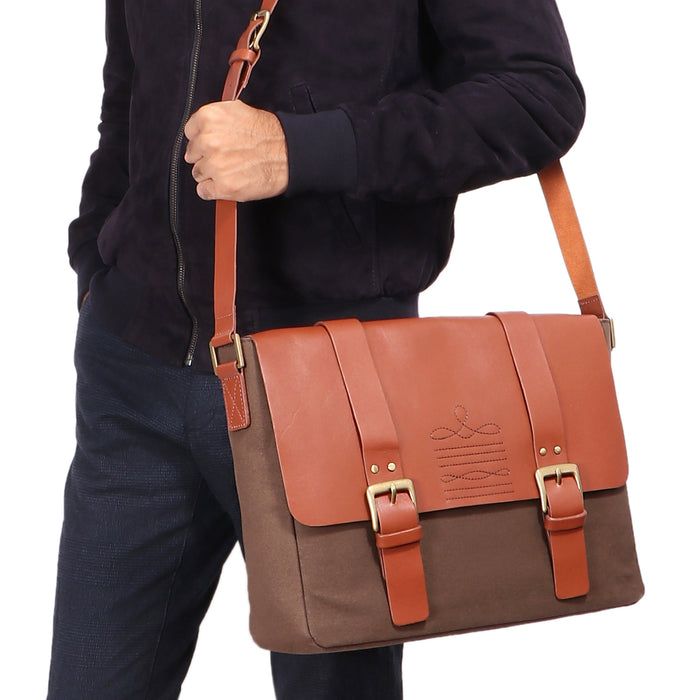 Dorango 02 Tan Leather  Messenger Bag
