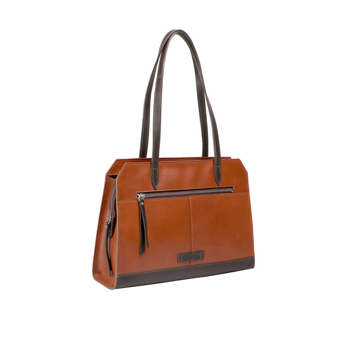 Edge 01 Brown Leather Tote Bag