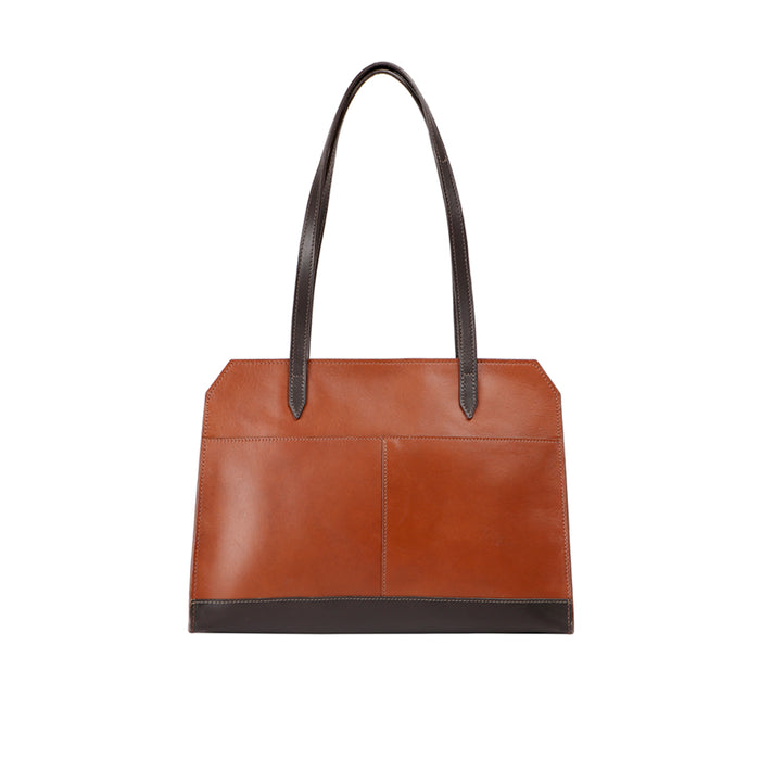 Edge 01 Brown Leather Tote Bag