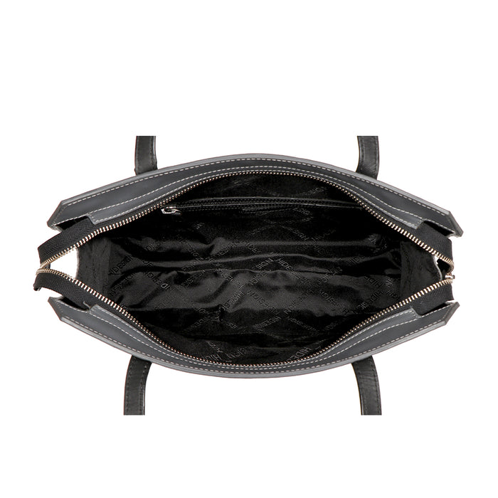 Edge 01 Grey Leather Tote Bag