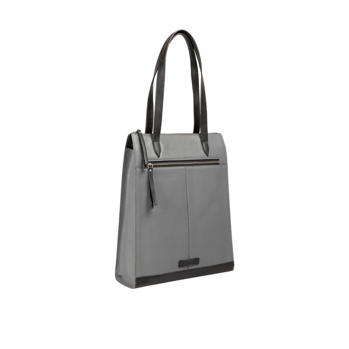 Edge 02 Grey Leather Tote Bag