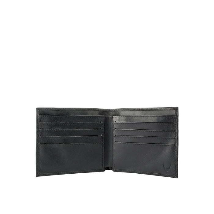 Ee 017Sc  Black Leather Bi-Fold Wallet