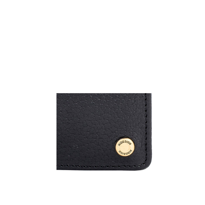 Ee 036-02  Black Leather Bi-Fold Wallet