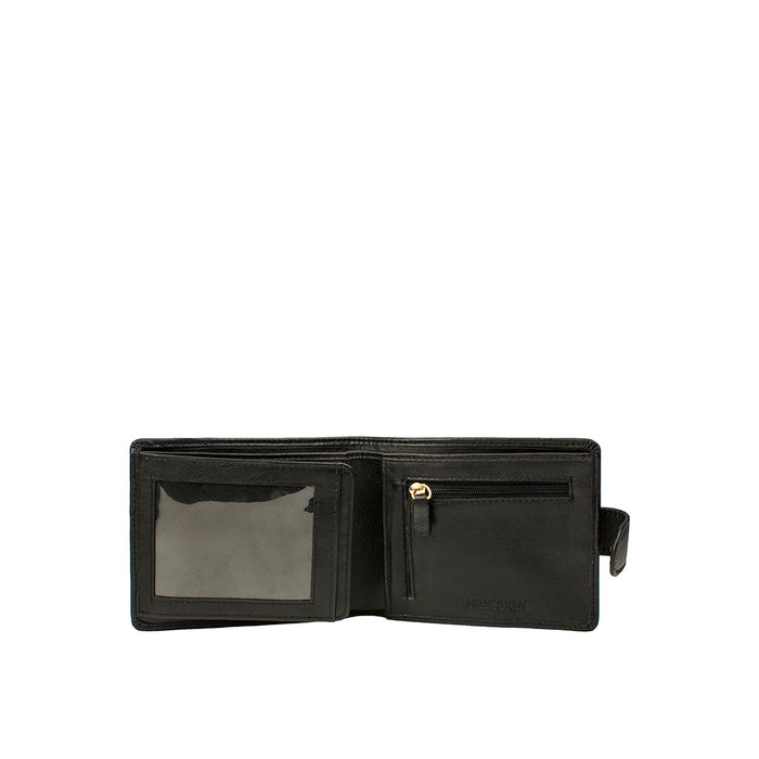 Ee 277-038  Black Leather Bi-Fold Wallet