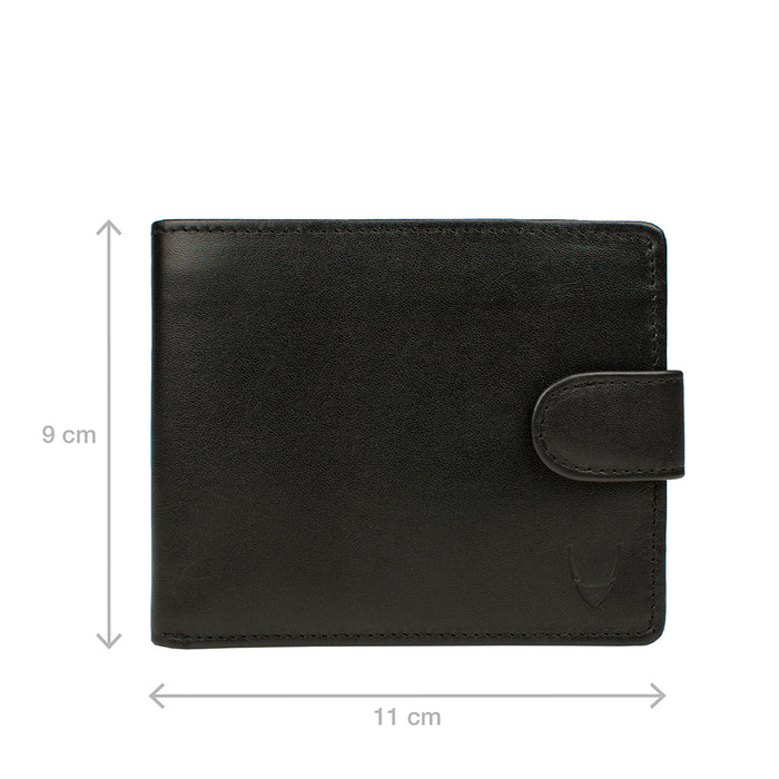 Ee 277-038  Black Leather Bi-Fold Wallet