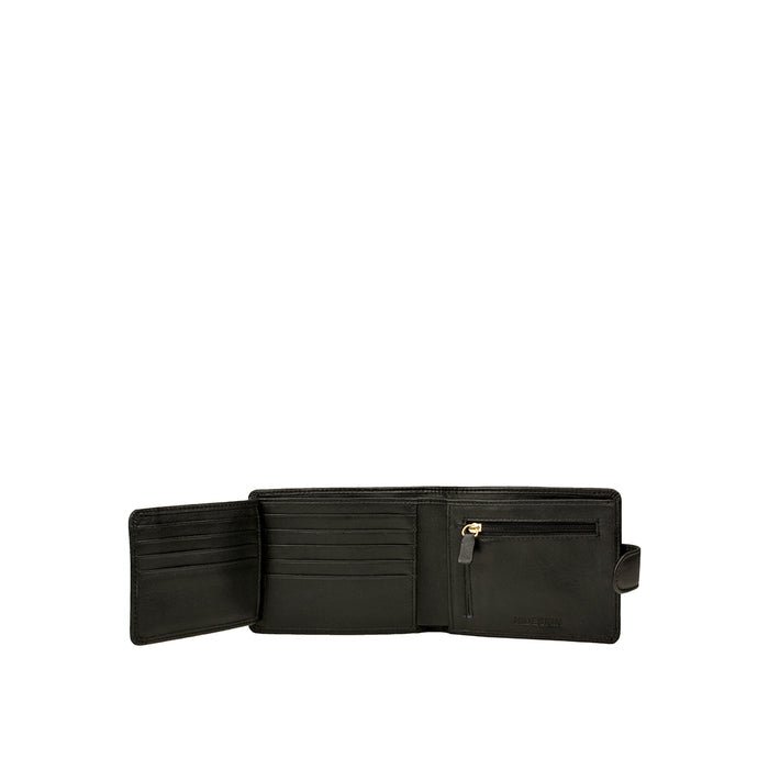 Ee 277-038  Black Leather Bi-Fold Wallet