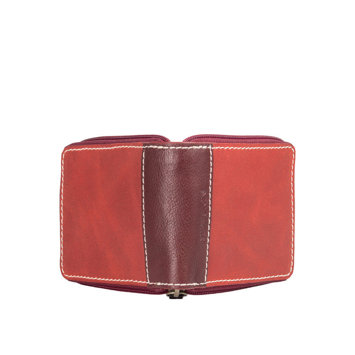 Ee 310-030  Red Leather Zip Around Wallet