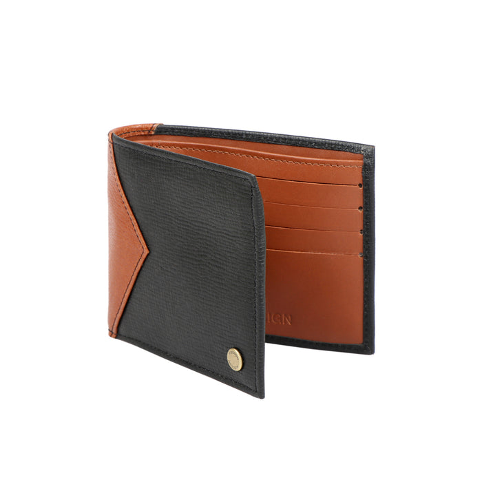 Ee 334-036 Black Leather Bi-Fold Wallet
