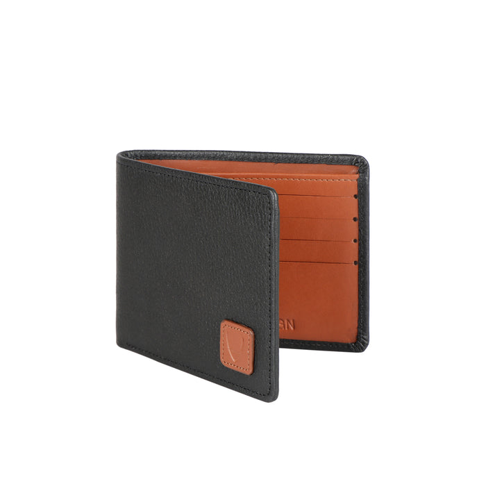 Ee 348-017 Black Leather Bi-Fold Wallet