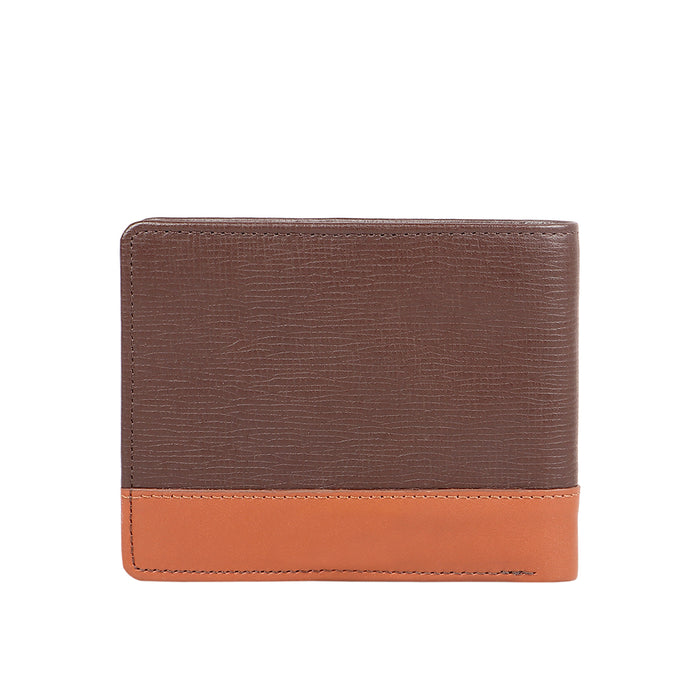 Ee 393-017  Brown Leather Bi-Fold Wallet