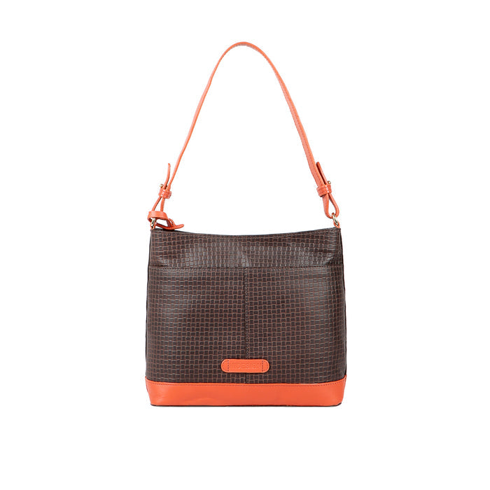 Ee Aries 01 Brown Leather Shoulder Bag