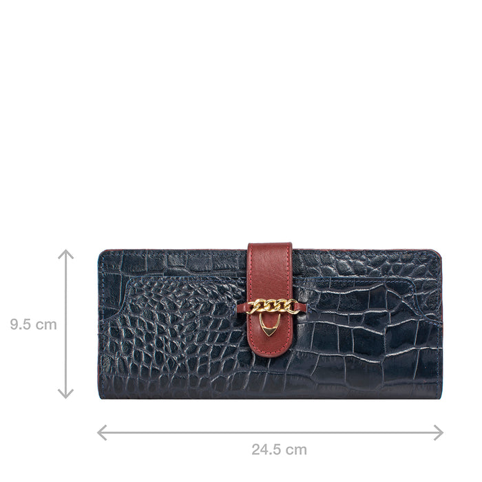 Ee Atria W1  Blue Leather Bi-Fold Wallet