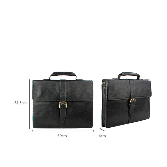 Ee Bennett 1 Black Leather  Briefcase