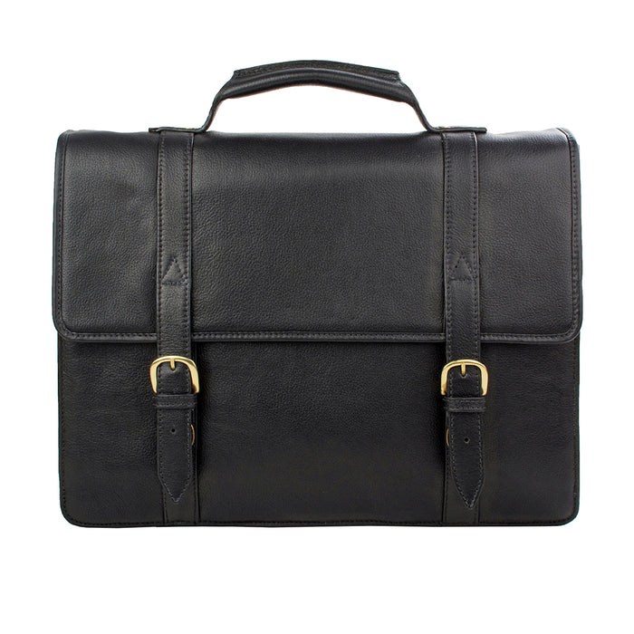 Ee Bennett 2 Black Leather  Briefcase