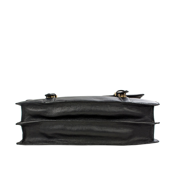 Ee Bennett 2 Black Leather  Briefcase