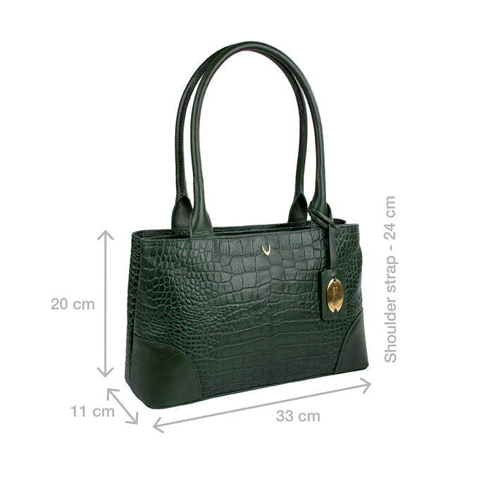 Ee Berlin 02 Green Leather Tote Bag