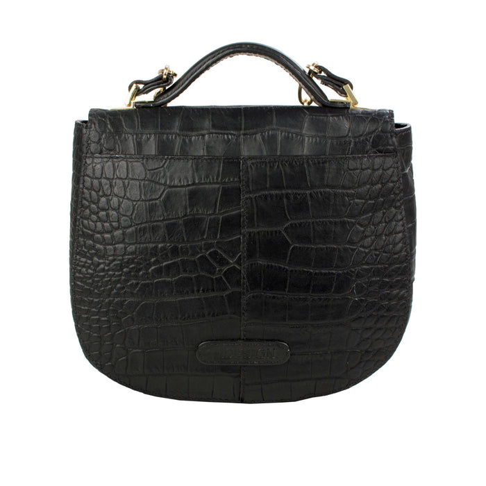 Ee Elsa Black Leather Satchel