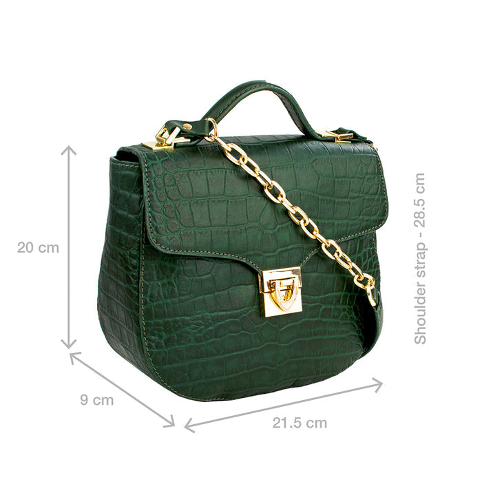 Ee Elsa Green Leather Satchel