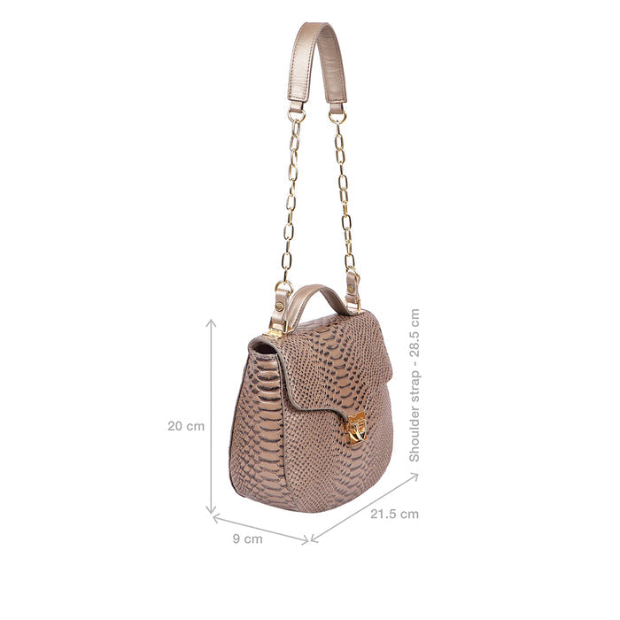 Ee Elsa Grey Leather Satchel