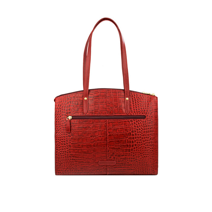 Ee Fabiola 01 Red Leather Tote Bag